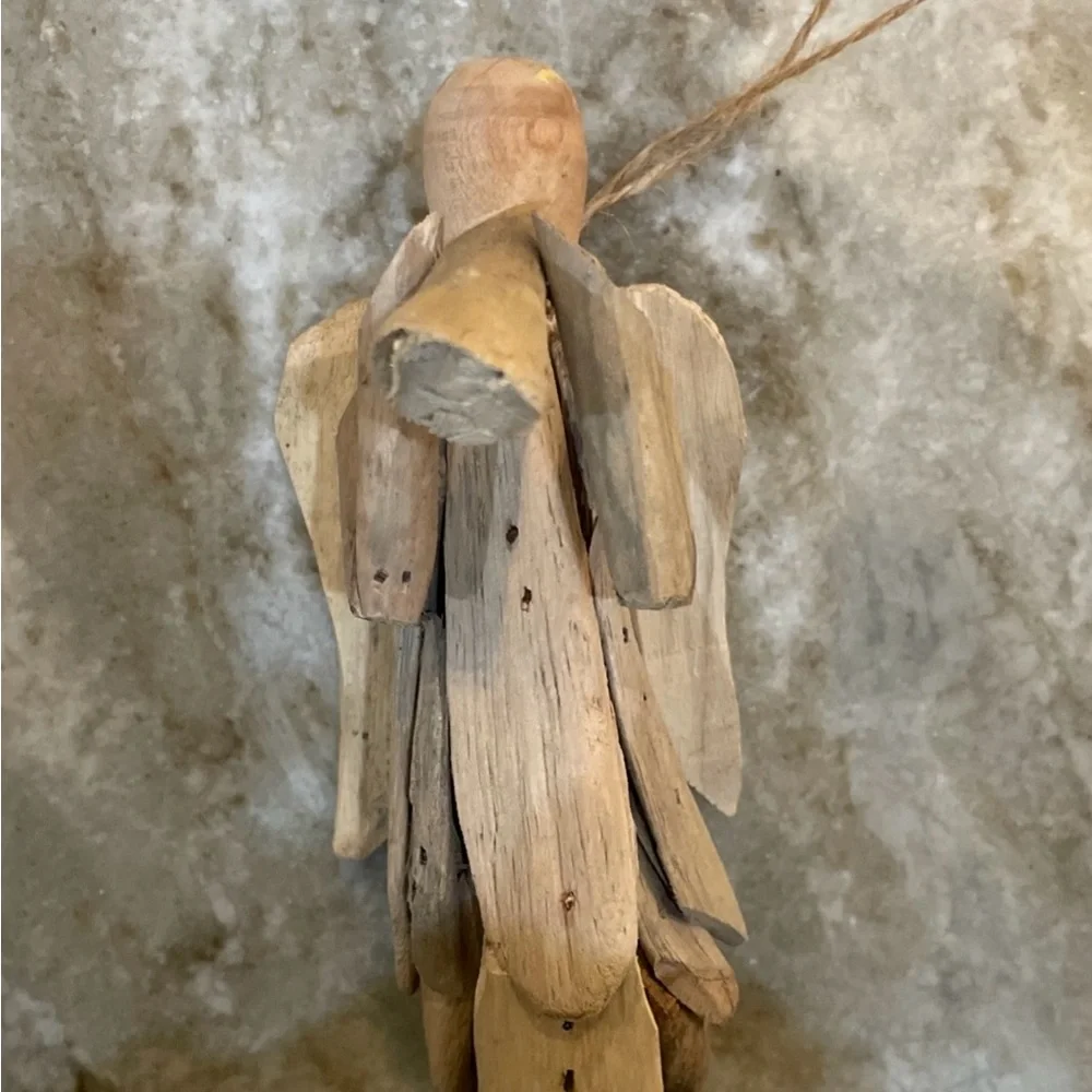 Rustic Drift Wood Angel Christmas Ornament